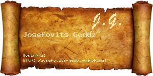 Josefovits Gedő névjegykártya